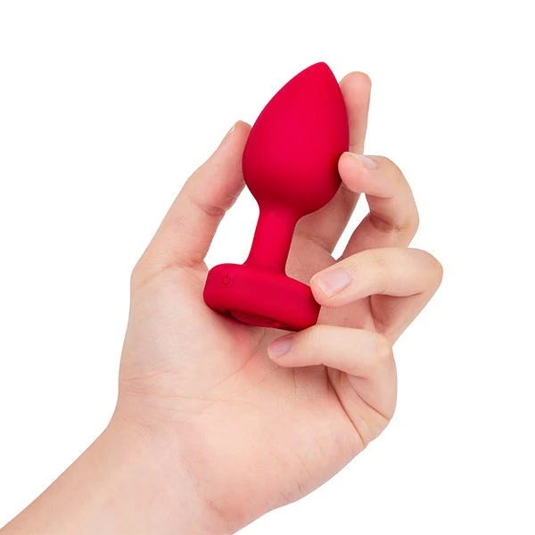 b-Vibe Remote Controlled Vibrating Jewelled Heart Butt Plug - Image 4