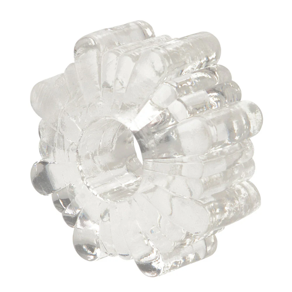 Basic Essentials Cock Ring Set of 4 - Clear - Image 4
