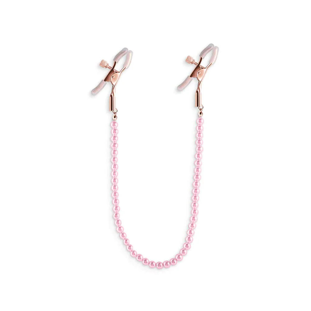 Bound Alligator-Style Nipple Clamps with Pearl Chain - Image 4