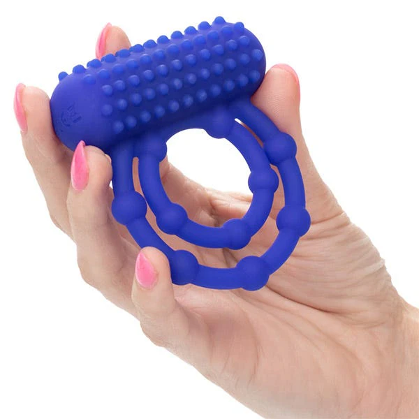 CalExotics Silicone Rechargeable 10 Bead Maximus Cock Ring and Clitoral Teaser - Image 2