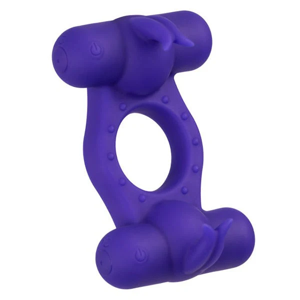 CalExotics Triple Orgasm Enhancer Silicone Cock Ring - Image 4