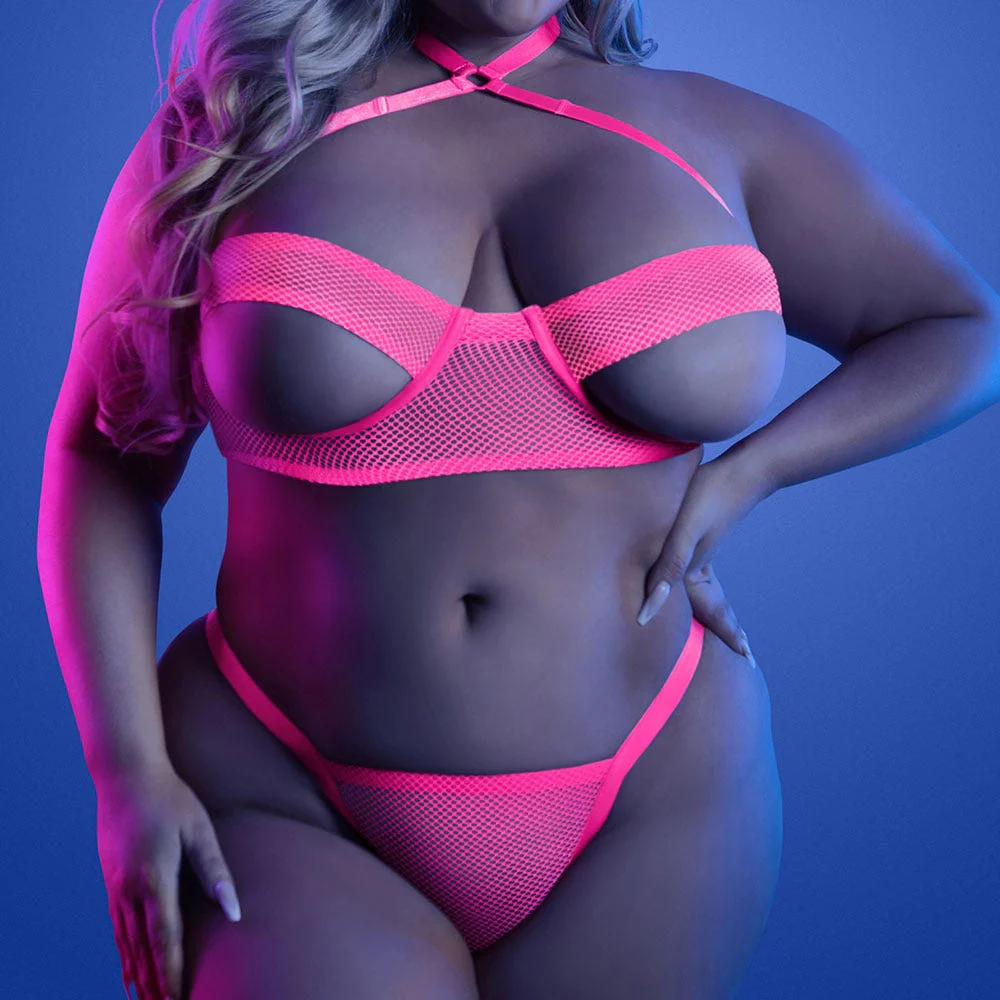 Fantasy Lingerie Glow Slow Motion Peekaboo Cup Bra & Panty Set - Image 3