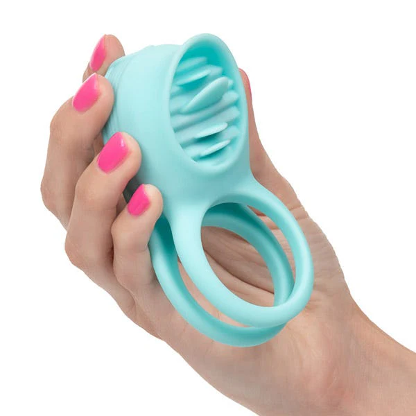 French Kiss Silicone Rechargeable Vibrating Enhancer with Cock Ring - Image 6