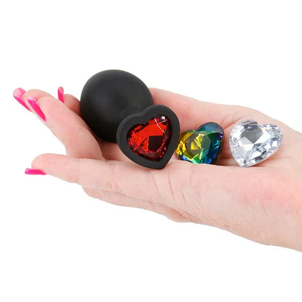 Glams Xchange Medium Interchangeable Heart Gem Butt Plug - Image 2