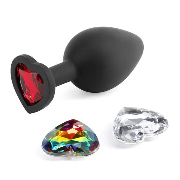 Glams Xchange Medium Interchangeable Heart Gem Butt Plug - Image 3