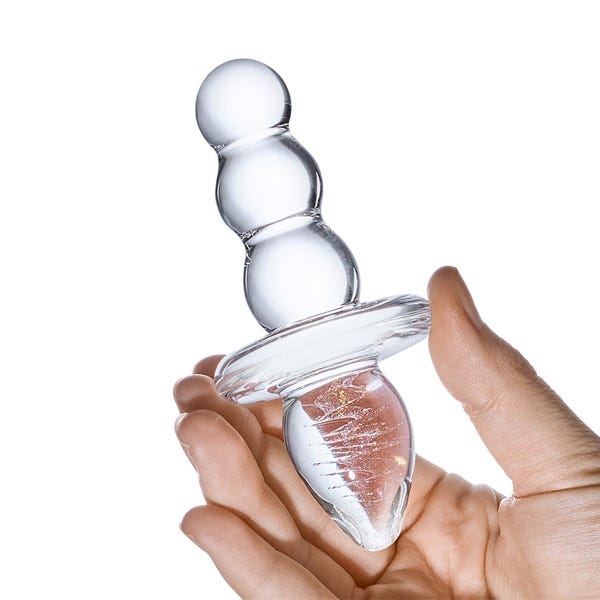 Glas 4.5-inch Titus Beaded Glass Butt Plug - Image 3