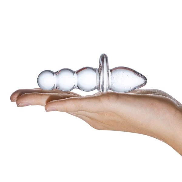Glas 4.5-inch Titus Beaded Glass Butt Plug - Image 4
