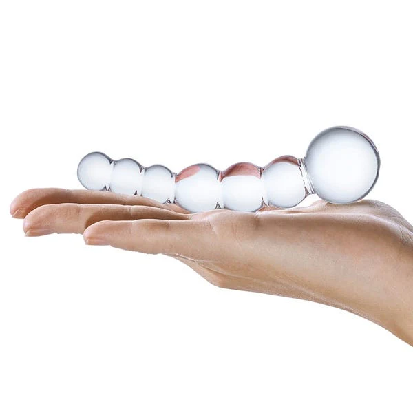 Glas 5-inch Curved Beaded Glass Dildo - Image 4