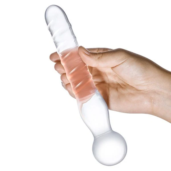 Glas 8-inch Joystick Clear Glass Dildo - Image 3