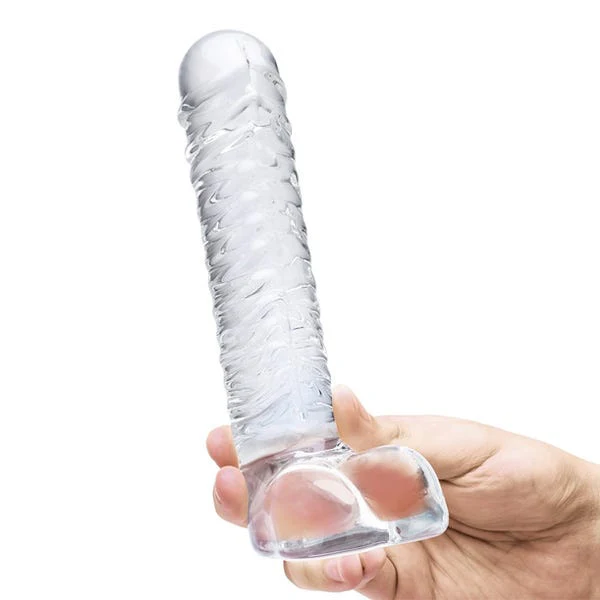 Glas 8-inch Ribbed G Spot Dildo With Balls - Image 3