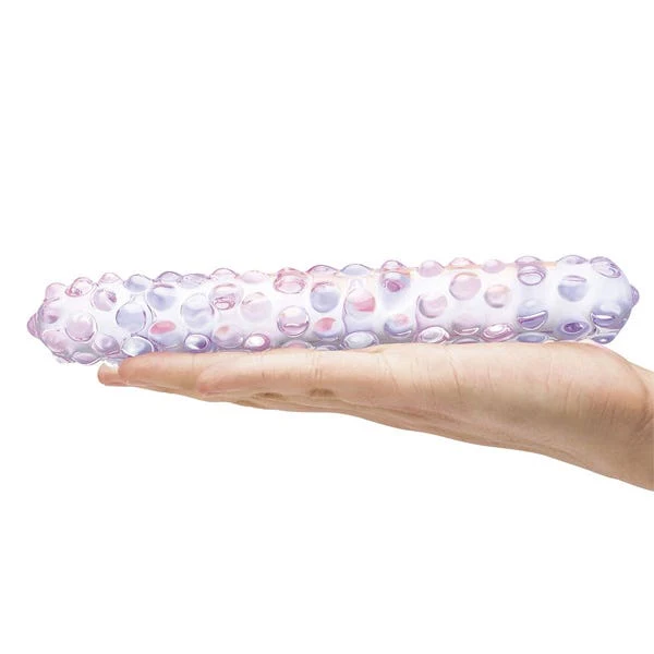 Glas 9-inch Purple Rose Nubby Dildo - Image 4