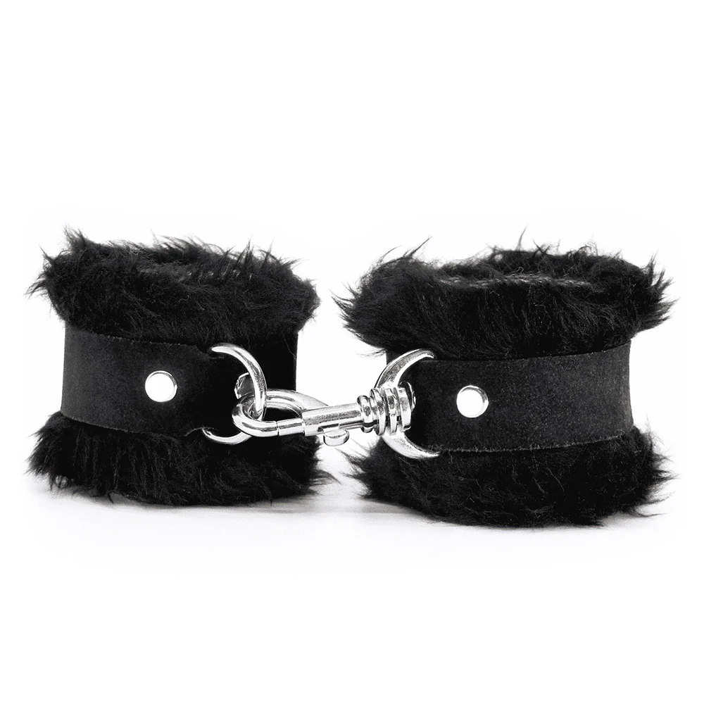 Love in Leather Soft Fluffy Fleece Cuffs
