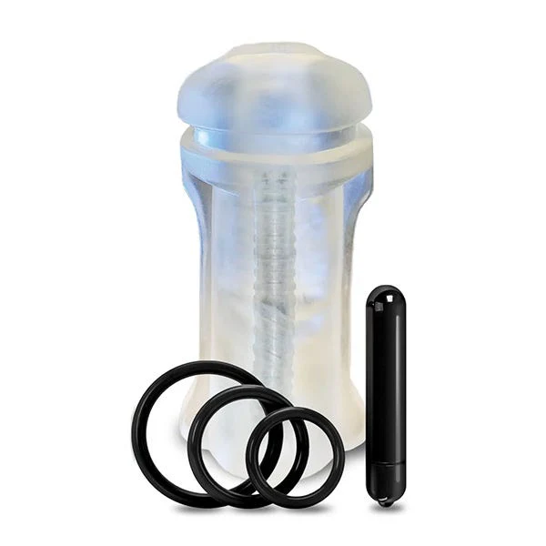 Happy Ending Vibrating Lip Service Stroker and Cock Ring Set - Image 2