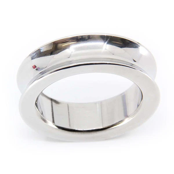 Love In Leather 45mm Stainless Steel Concave Cock Ring - Image 3