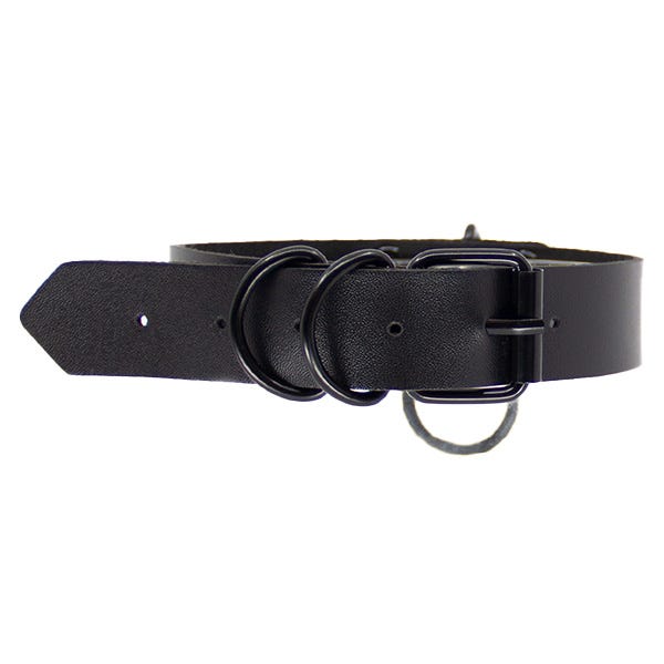 Love In Leather Black Hardware Faux Leather Choker - Image 3