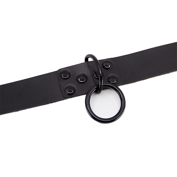 Love In Leather Black Hardware Faux Leather Choker - Image 4
