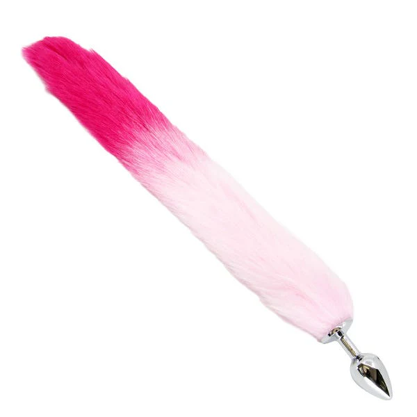 Love In Leather Butt Plug with White Tipped Foxtail - Image 2