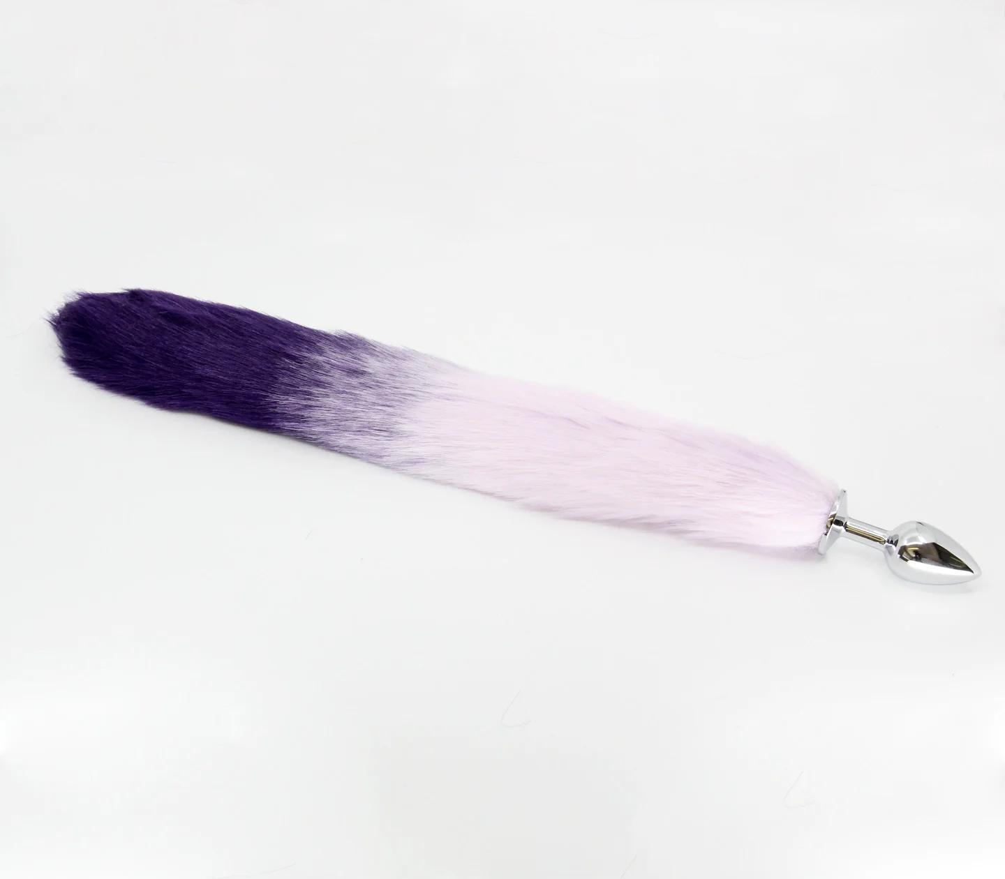 Love In Leather Butt Plug with White Tipped Foxtail - Image 3
