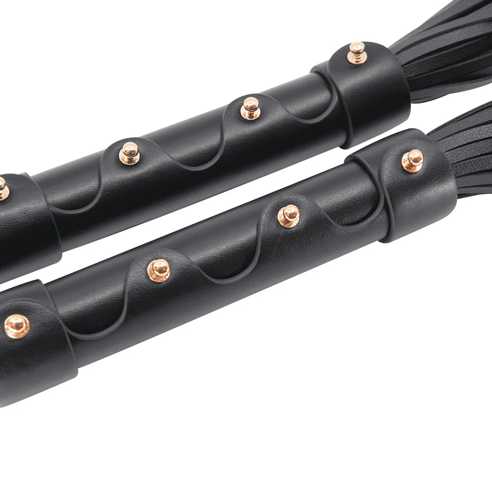 Love in Leather Flogger with Gold Hardware - Image 3