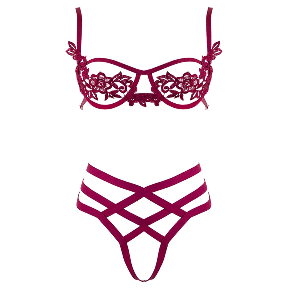 Love in Leather Floral Cut Out 2 Piece Set