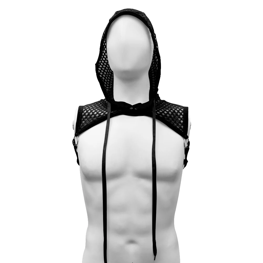Love In Leather Hooded Mesh Crop Top - Image 3