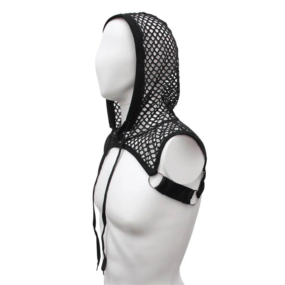 Love In Leather Hooded Mesh Crop Top - Image 4