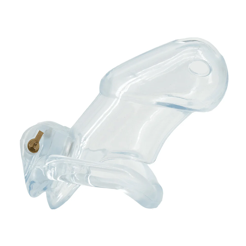 Love In Leather Long Lockable Resin Cock Cage - Image 2