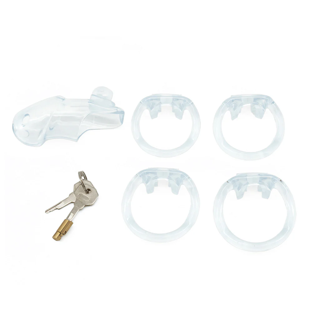 Love In Leather Long Lockable Resin Cock Cage - Image 3