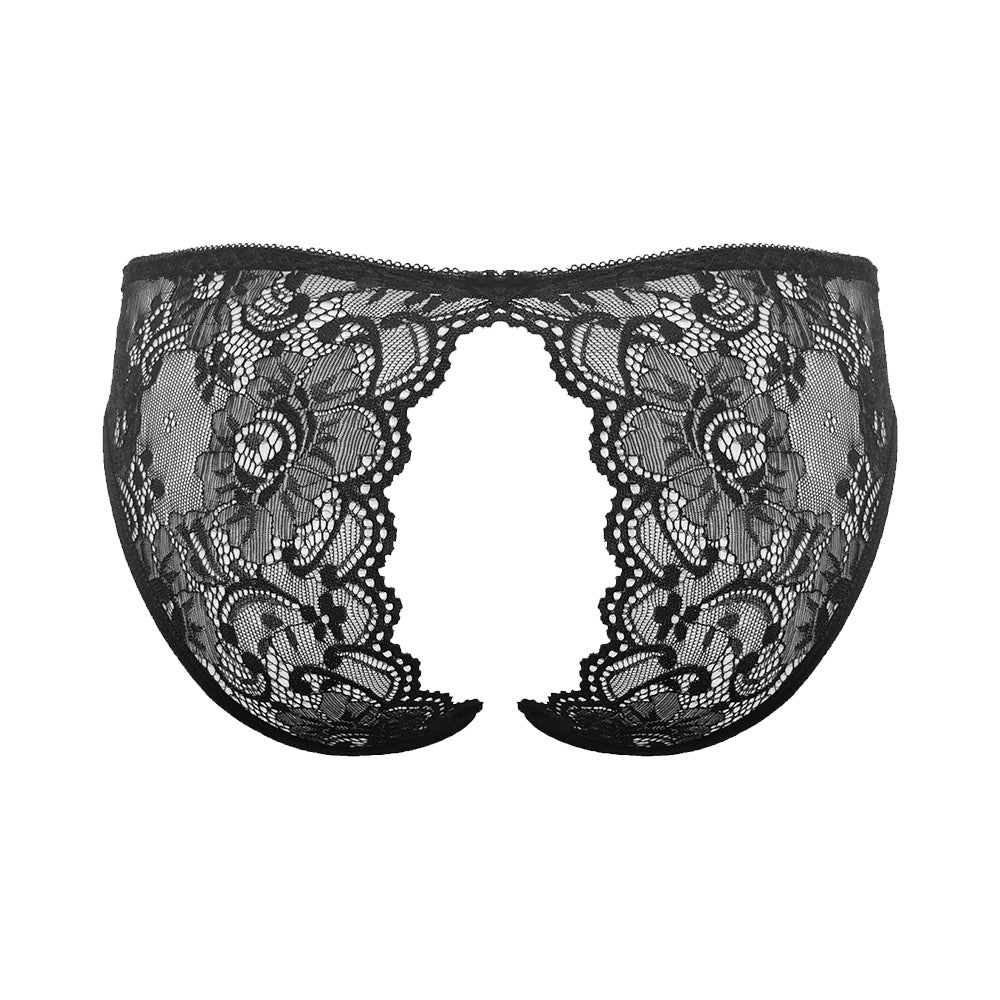Love In Leather Open Bum Lace Panties - Image 2