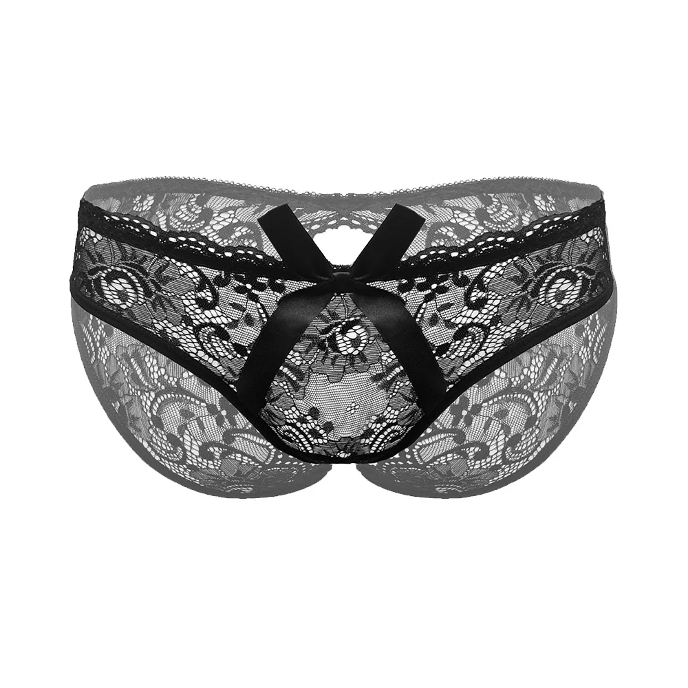Love In Leather Open Bum Lace Panties - Image 3