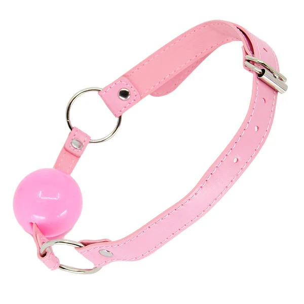 Love In Leather Pink Faux Leather Ball Gag - Image 4