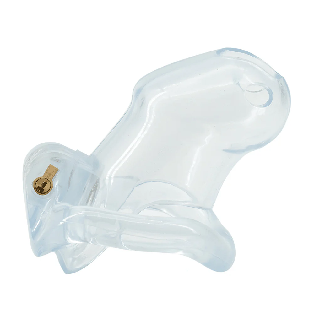 Love In Leather Short Lockable Resin Cock Cage - Image 2