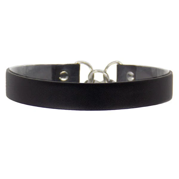 Love In Leather Silver Heart Padlock Choker - Image 6
