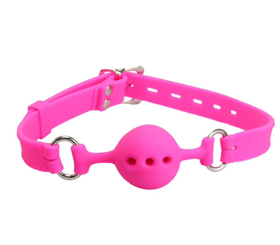 Love In Leather Small Silicone Breathable Ball Gag - Image 2