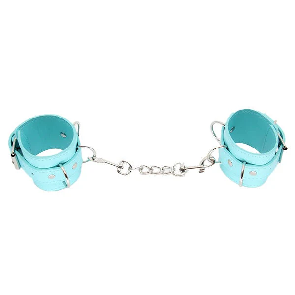 Love In Leather Turquoise Blue Faux Leather Wrist Cuffs - Image 5