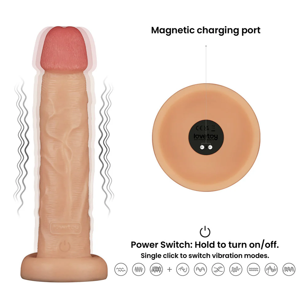 Lovetoy 10 Inch Power Basics Vibrating Dildo - Image 3