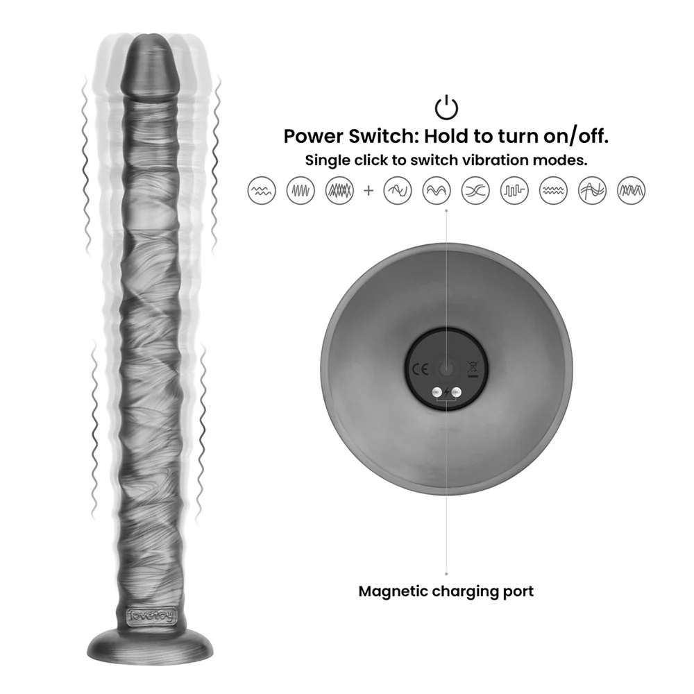 Lovetoy 16 Inch King Sized Vibrax Slider Vibrating Dildo - Image 4