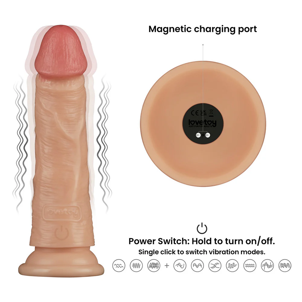 Lovetoy 7 Inch Power Basics Vibrating Dildo - Image 3