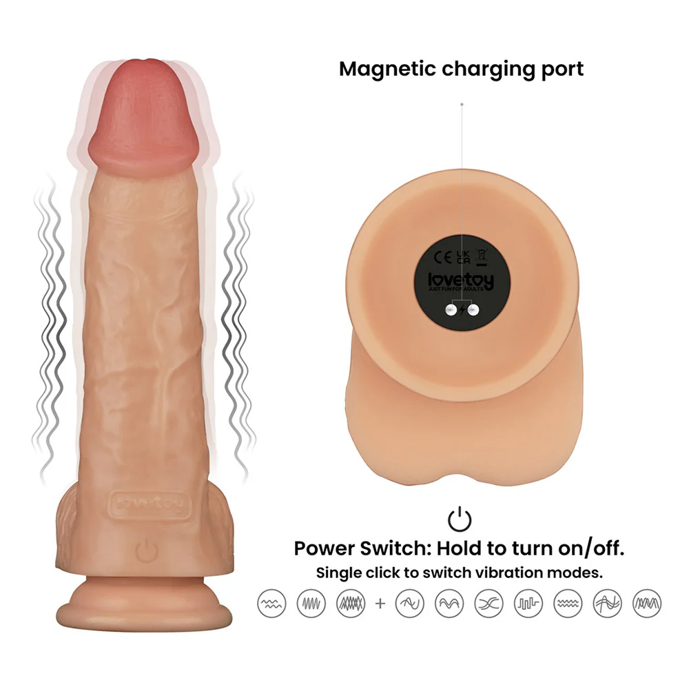Lovetoy 9 Inch Power Basics Vibrating Dildo - Image 3