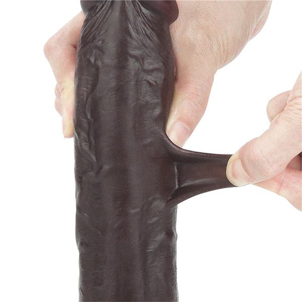 Lovetoy Sliding Skin 9-Inch Dual Layer Bendable Dong - Image 9
