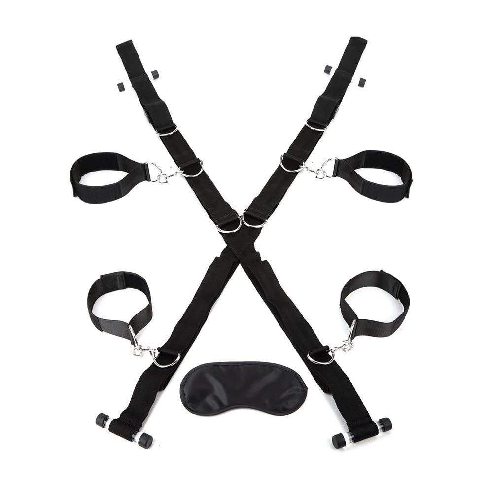 Lux Fetish Over the Door Cross with Universal soft Restraint Cuffs - Image 2