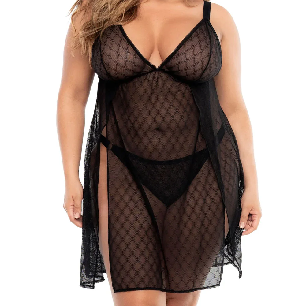 Mapale Geometric Mesh Babydoll - Image 3
