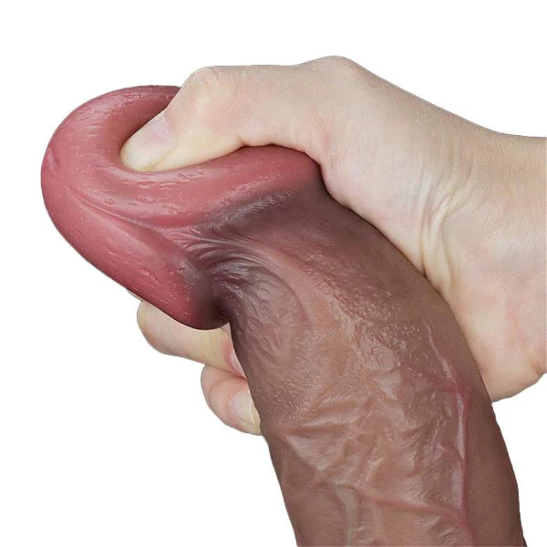 Nature Cock 10.5-Inch Dual Layered Platinum Silicone Dildo - Image 2