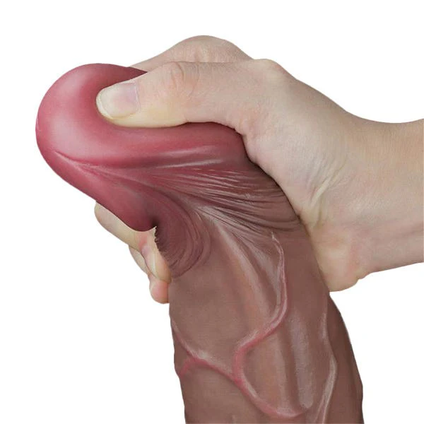 Nature Cock 11.5-Inch Dual Layered Platinum Silicone Dildo - Image 2