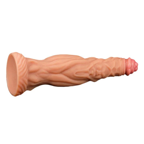 Nature Cock 9.5-Inch Dual-Layered Platinum Silicone Dildo - Image 3