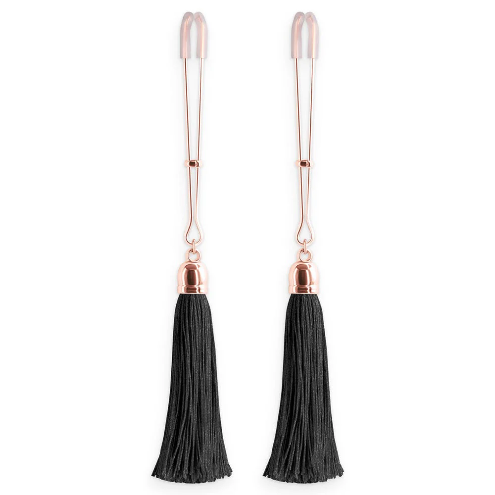 NS Novelties Bound T1 Tweezer-Style Nipple Clamps with Tassels - Image 2