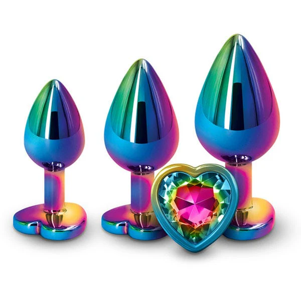 NS Novelties Rear Assets 3-Piece Heart Butt Plug Trainer Kit - Image 3