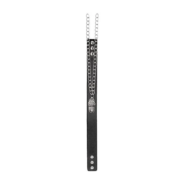 Ouch Black & White Bonded Leather Collar and Wrist Cuff - Image 4