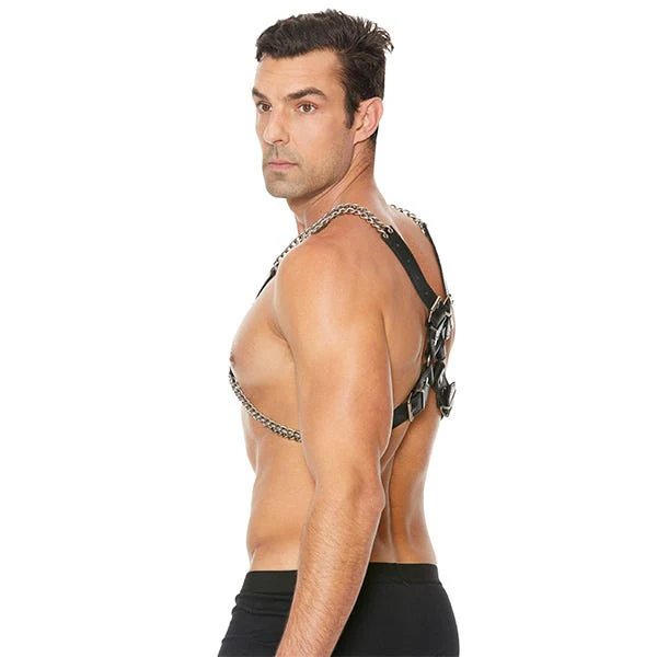 Ouch Chain And Chain Bonded Leather Harness - Image 4
