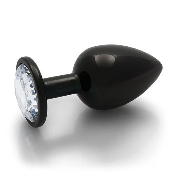 Ouch Clear Gem Metal Black Plug Large - Image 4